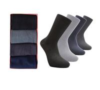 Louluu Lot de 4 paires de chaussettes en bambou anti-transpiration pour homme Multicolore 39-45, Noir , Taille unique