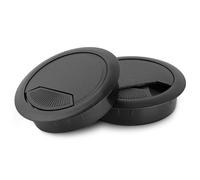 LouMaxx Lot de 2 passe-câbles de bureau noirs - Passe-câbles de 60 mm - Couvercle de trou câble ajusté