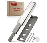 LouMaxx Ouvre-porte à pression - Ouverture sans effort des portes et des tiroirs grâce à l'ouvre-porte Push to open - Convient pour de nombreuses armoires, par exemple Ikea - Lot de 2 ouvre-portes à