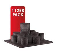 LouMaxx Patins Adhésifs de Couleur Marron, Lot de 112 Pièces (Rondes et Carrées), Feutrines Autocollantes pour Meubles et Chaises - 4 mm d'épaisseur, Protection optimale pour Tous Types de sols