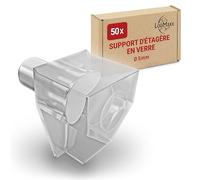 LouMaxx taquet etagere 5 mm - 50 unités avec tige acier avec revetement plastique - taquets pour étagères - taquets etageres - taquets - taquet étagère verre