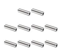 LOUMEVITA Lot de 10 douilles d'espacement en acier inoxydable 6 mm ID 12 mm | Douilles passantes argentées brillantes, entretoises en métal pour vis M6, montage de circuit imprimé