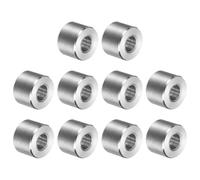 LOUMEVITA Lot de 10 douilles d'espacement en acier inoxydable 6 mm ID 14 mm | Douilles passantes argentées brillantes, entretoises en métal pour vis M6, montage de circuit imprimé