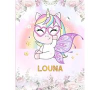 Louna: Cahier de dessin personnalisé pour Louna | Licorne | Grand format A4