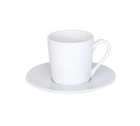 LOUNA Tasse café avec sous-tasse en porcelaine blanche - Les 6 TABLE PASSION
