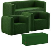 Lounge complet en terre cuite gonflable - pour l'intérieur et l'extérieur - résistant à l'eau et aux UV | Confortable et facile à installer | Idéal pour se détendre en plein air | Vert | TRENDYFLAIR