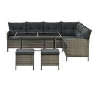 Lounge en poly rotin Manacor Gris chiné, gris