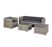 Lounge en poly rotin Punta Cana Gris chiné, gris L