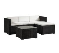 Lounge en poly rotin Punta Cana Noir, Crème M