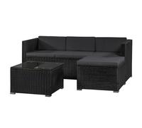 Lounge en poly rotin Punta Cana noir, gris M
