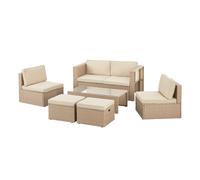 Lounge en poly rotin Salou Crème