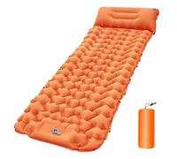Lounge Mat - Your Portable Chill Zone, Inflatable Camping Sleeping Pad with Built-in Foot Pump, Self-Inflating Travel Air Mattress, Lightweight Portable Car Tent Bed for Outdoor Travelers (Orange)