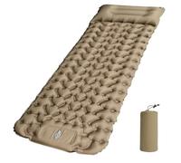 Lounge Mat - Your Portable Chill Zone, Inflatable Camping Sleeping Pad with Built-in Foot Pump, Self-Inflating Travel Air Mattress, Lightweight Portable Car Tent Bed for Outdoor Travelers (Khaki)