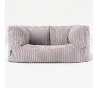 Lounge Pug Canapé Pouf pour Enfant en Velours Côtelé - Canapé Confortable pour Filles et Garçons - Gris Argent
