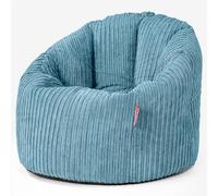 Lounge Pug Pouf Chaise Design Cuddle Up en Velours Côtelé - Assise Optimale, Dossier Ergonomique, Qualité Supérieure - Bleu Mer Égée