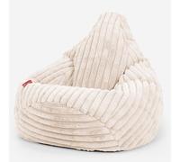 Lounge Pug Pouf Poire Gamer en Velours Côtelé Ultra Pelucheux - Facilement Transportable, Assise Confortable, Pouf Salon, Adulte, Chambre Ado - Crème