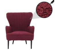 Mendler Lounge-Sessel HWC-K37, Cocktail-/Ohrensessel Polsterstuhl Retro Vintage Stoff Bouclé (600g/m²) Öko-Tex - Bordeaux