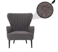 Lounge-Sessel Hwc-K37, Cocktail-/Ohrensessel Polsterstuhl Retro Vintage Stoff Bouclé (600g/M²) Öko-Tex Gris Foncé Gris