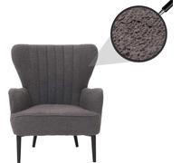 Fauteuil lounge HWC-K37 Bouclé (600g/m²) Oeko-Tex gris foncé