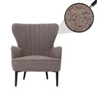 Lounge-Sessel Hwc-K37, Cocktail-/Ohrensessel Polsterstuhl Retro Vintage Stoff Bouclé (600g/M²) Öko-Tex Hellgrau Gris