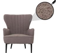 Fauteuil lounge MENDLER HWC-K37 Bouclé (600g/m²) Oeko-Tex gris clair Gris clair