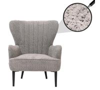 Lounge-Sessel Hwc-K37, Cocktail-/Ohrensessel Polsterstuhl Retro Vintage Stoff Chenille (500g/M²) Öko-Tex Gris Gris