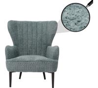 Lounge-Sessel HWC-K37, Cocktail-/Ohrensessel Polsterstuhl Retro Vintage Stoff Chenille (500g/m²) Öko-Tex - Bleu-Vert