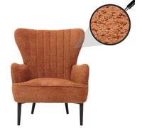 Lounge-Sessel Hwc-K37, Cocktail-/Ohrensessel Polsterstuhl Retro Vintage Stoff Chenille (500g/M²) Öko-Tex Orange Orange