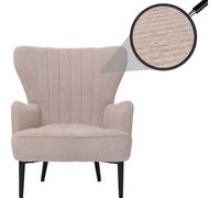 Fauteuil lounge HWC-K37 Cord (290g/m²) Oeko-Tex beige