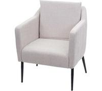 Fauteuil de salon HWC-H93a Tissu/Textile crème-beige
