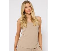 Loungeable Loungeable Brown Soft Knit Crochet Tank