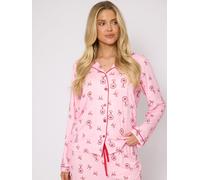 Loungeable Loungeable Pink Valentines Martini Long Sleeve Button Through Pyjamas