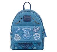 Loungefly mini sac à dos Harry Potter Hufflepuff denim bleu 22,8x26,6x11,4 cm