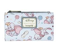 Loungefly Disney Dumbo Allover Print Bi-Fold Wallet, Bleu, Medium, Portefeuille zippé, Bleu, Medium, Portefeuille zippé