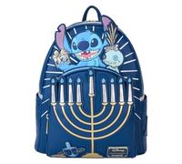 Loungefly Mini sac à dos Disney Lilo & Stitch Menorah lumineux cuir végétalien Bleu