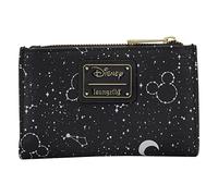 Loungefly Disney Mickey Constellation Portefeuille à rabat phosphorescent, noir, Loungefly Disney Mickey Constellation Portefeuille à rabat phosphorescent