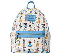 Loungefly Disney Mickey Mouse Friends Mini Sac à Dos Portefeuille Avant et arrière Bleu