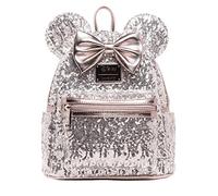 Loungefly Disney Minnie Mouse Silver and Pink Sequin Mini Backpack WDBK0645, rose