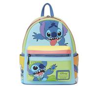 Loungefly Disney Stitch Mini sac à dos à bandoulière avec double sangle, multicolore