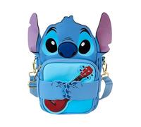Loungefly Disney Stitch Sac à bandoulière avec porte-monnaie Motif ukulélé Bleu