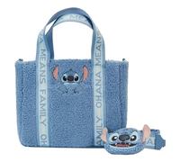 Loungefly Disney Stitch Sac fourre-tout en peluche Sherpa avec porte-monnaie, multicolore