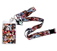 Loungefly Disney Villains All Over Print Lanyard with Maleficent Charm