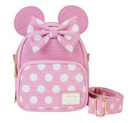Loungefly Mini sac à dos et sac à bandoulière transformable en tissu avec Minnie Disney, Rose, Cabrio, rose