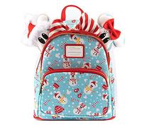 LOUNGEFLY MOCHILA DISNEY MINNIE Y MICKEY MUECOS DE NIEVE + DIADEMA