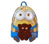 Loungefly Moi, moche et méchant Minions Bob irisé Mini sac à dos | Accessoires Moi, moche et méchant, Banane crème, marron, bleu clair, Standard