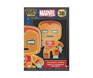 Loungefly POP! Large Enamel Pin MARVEL: GINGERBREAD - Iron Man - IRON MAN - Marvel Comics Pin en Émail - Broche Fantaisie Mignonne à Collectionner - pour les Sacs à Dos et Sacs