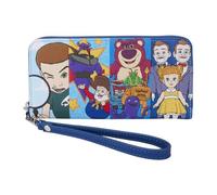Loungefly Portefeuille zippé avec dragonne Bleu - Toy Story Villains - Femme - Wristlet Wallet - Simili cuir - Classique - Détails gravés, brodés et imprimés - 20 x 10 cm