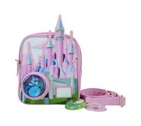 Loungefly Sac bandouli re Three Good Fairies en verre teint au bois dormant, multicolore