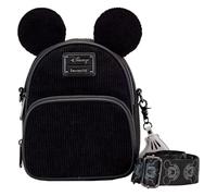Loungefly Sac Convertible Mickey en Velours côtelé, Noir