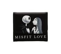 Loungefly The Nightmare Before Christmas Jack & Sally Misfit Love Mini portefeuille à rabat Noir, noir, taille unique